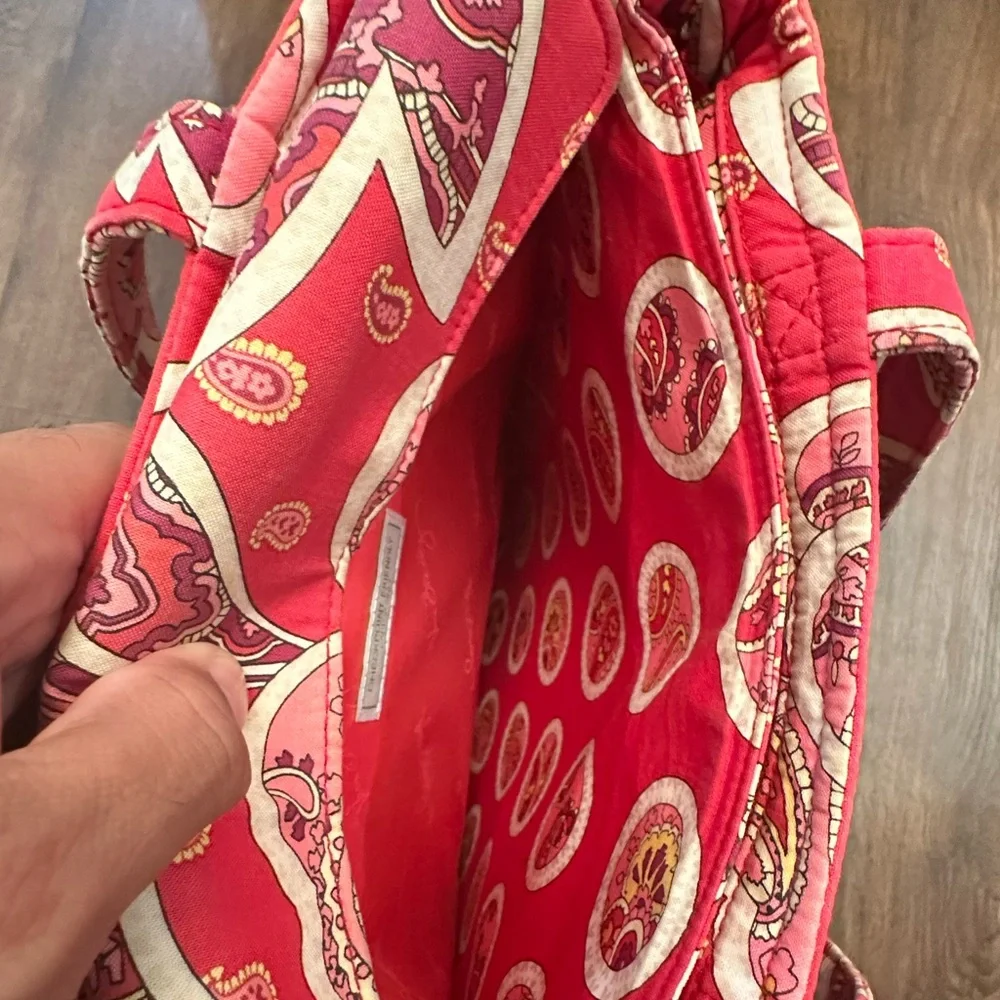 Vera Bradley Purse Laptop Travel Tote Rosy Posies Checkpoint Friendly Red Pink